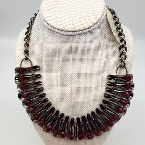 M. Haskell NWT Statement Necklace in Silver and Red Retail $38